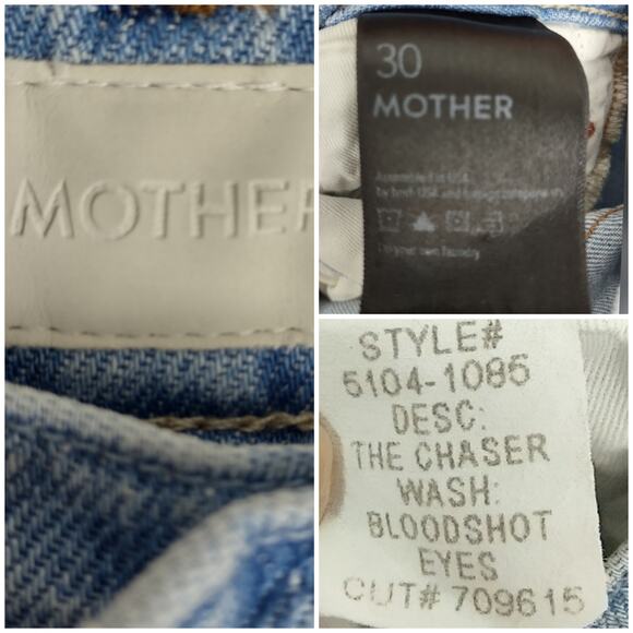 MOTHER The Chaser Jeans in Bloodshot Eyes Wash Size 30 - Picture 4 of 16